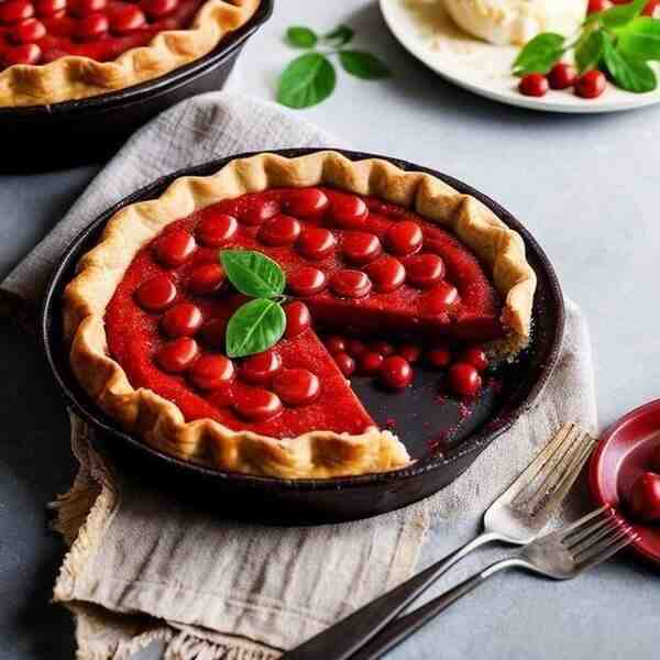 Красный пирог с гороховой кашей